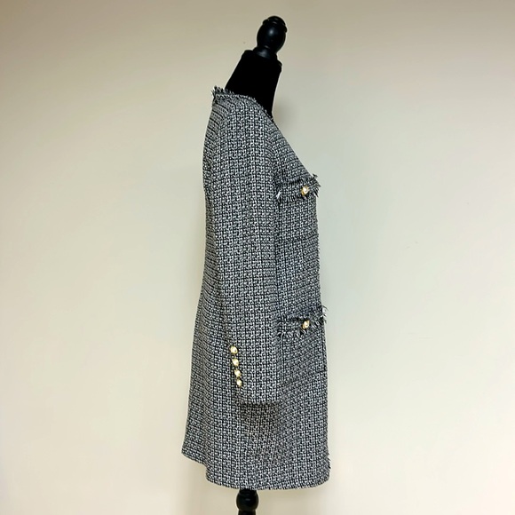 NWT Nanette Lepore Black and White Tweed Dress, Size 8 - Picture 2 of 6